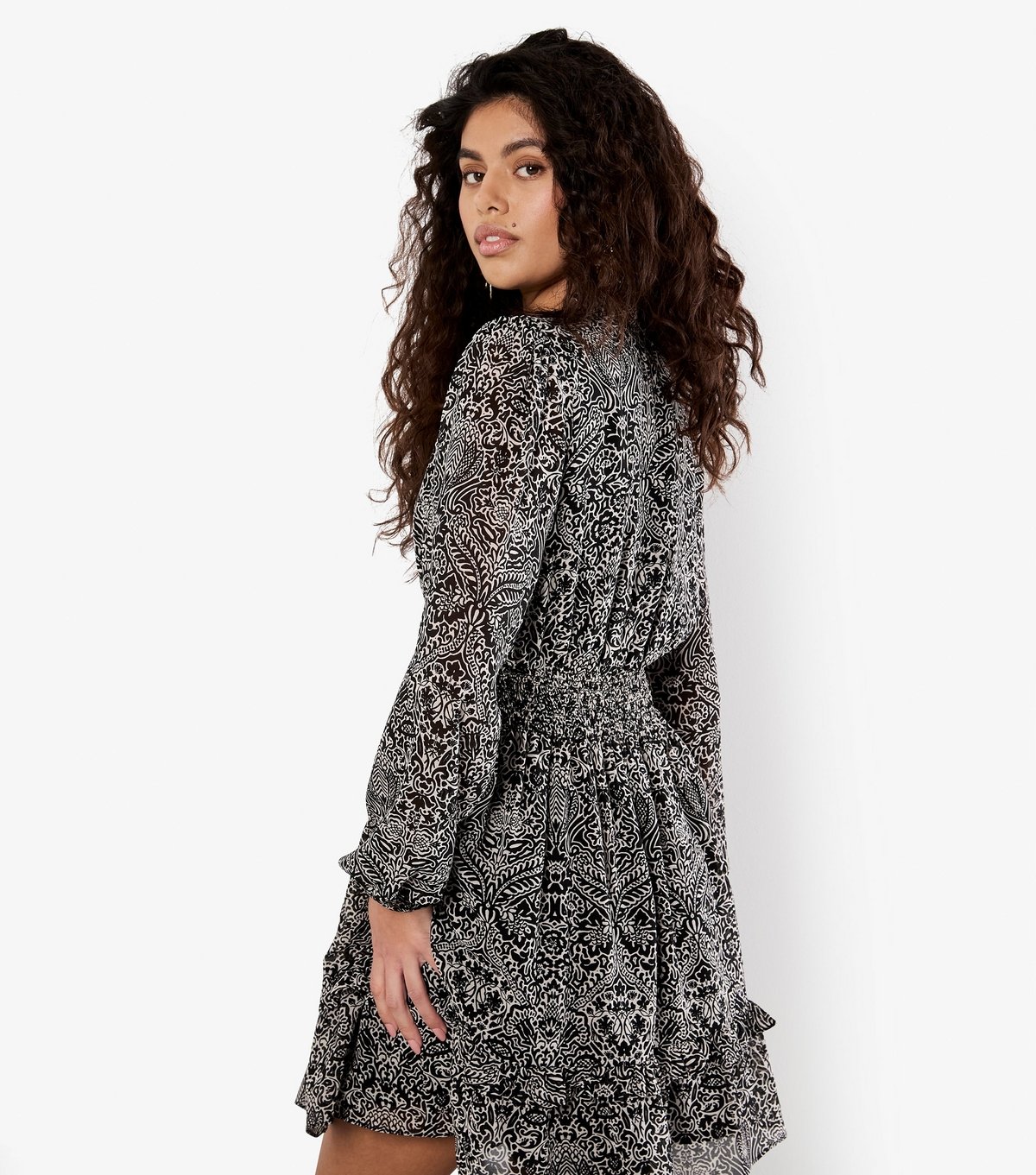 Apricot Women's Black Paisley Print Mini Dress Apricot New Look - 3