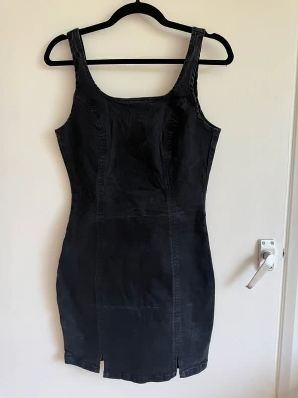 Topshop Topshop Black Denim Joni Dress – UK 10