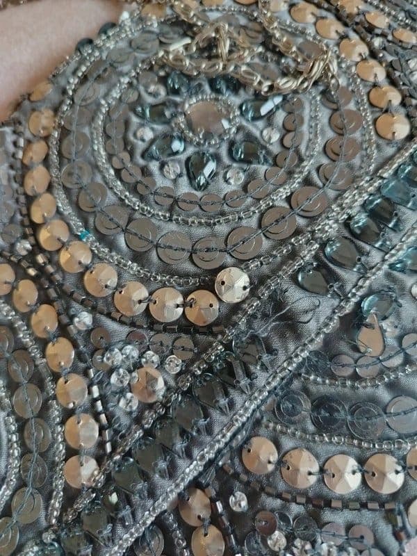 New Look New Look grey sequin and embellished shoulder bag