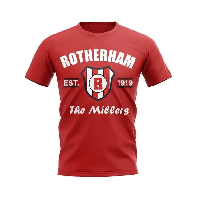 Rotherham Rotherham Men's Personalised Established Football T-Shirt in Red - 2