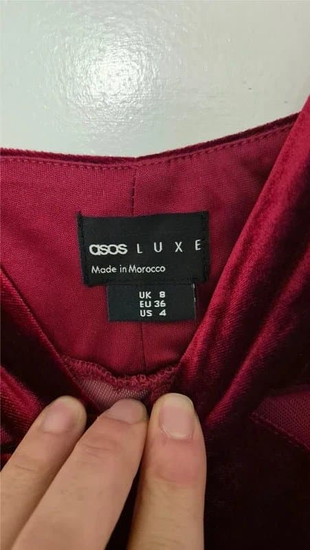 ASOS Red velvet mini dress