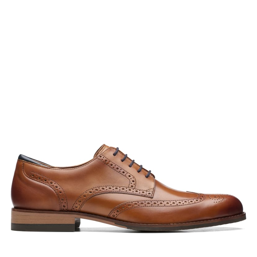 Clarks Clarks Men's Craft Arlo Limit Brogue Tan Leather Brogues, Oxford Shoes, Lace Up in Brown - 1
