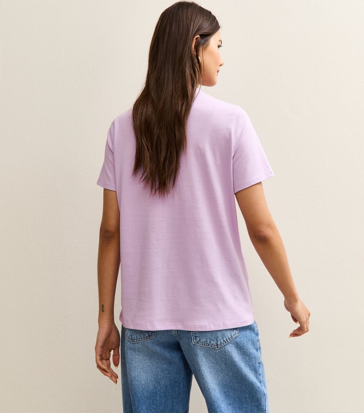 New Look Women's Lilac Cotton Crew Neck T-Shirt New Look - 4