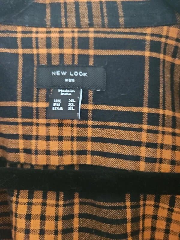 New Look Mens burnt orange flannel shirt size XL
