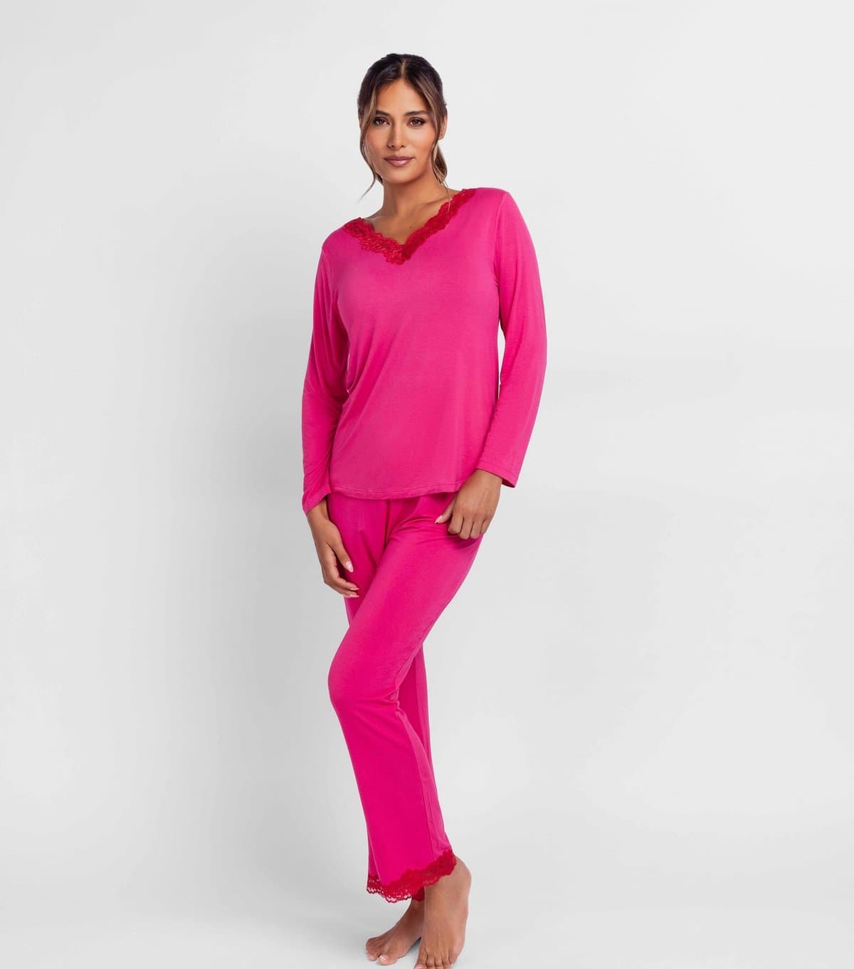 Dorina Dorina Bright Pink Jersey Loungewear Set