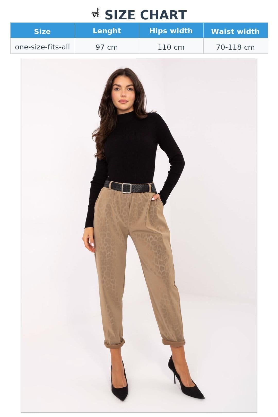Love Lace Love Lace Women's High Waist Tapered Leopard Print Pants in Beige - 4