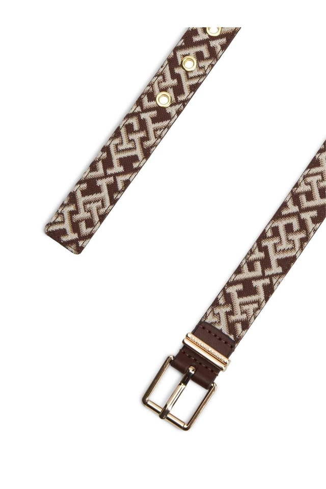 Tommy Hilfiger Tommy Hilfiger Women's Square 2.5 Jacquard Belt Brown - 3