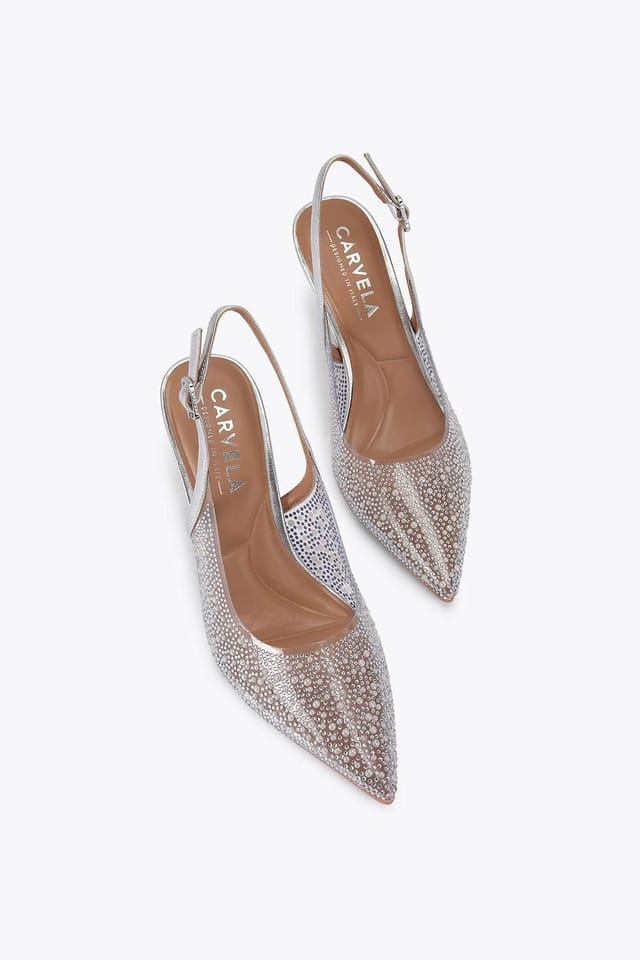 Carvela Carvela Women's 'Positano Vinyl Sling Back' Heels in Silver - 2