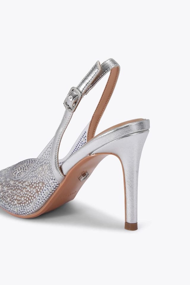 Carvela Carvela Women's 'Positano Vinyl Sling Back' Heels in Silver - 3