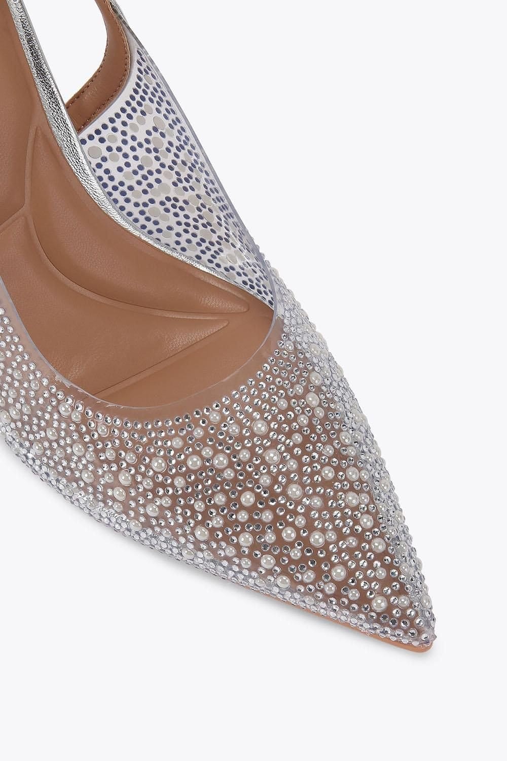 Carvela Carvela Women's 'Positano Vinyl Sling Back' Heels in Silver - 4