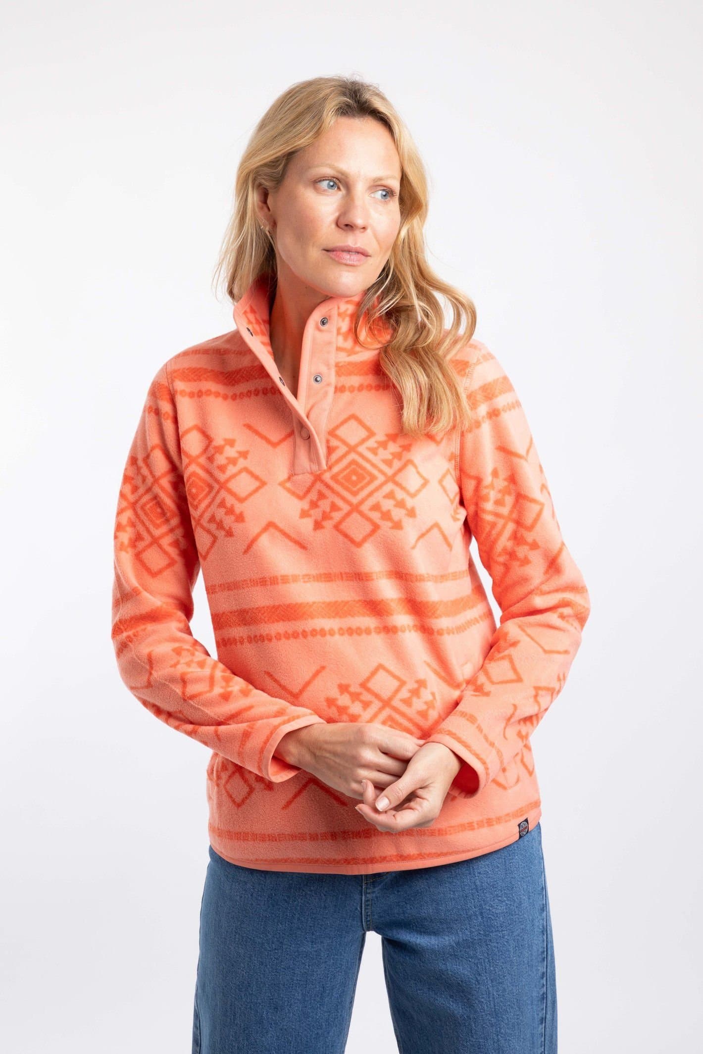 Weird Fish Weird Fish Women's Amy Printed Microfleece in Coral