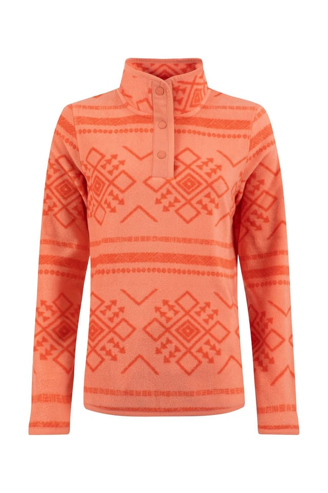 Weird Fish Weird Fish Women's Amy Printed Microfleece in Coral - 2