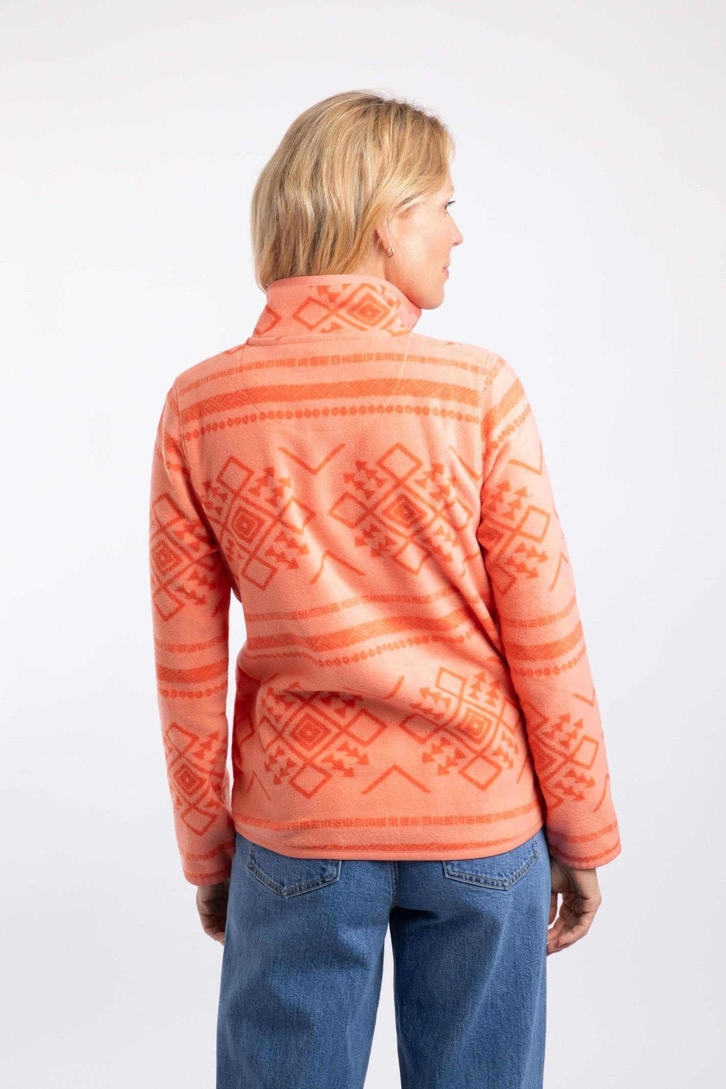 Weird Fish Weird Fish Women's Amy Printed Microfleece in Coral - 3