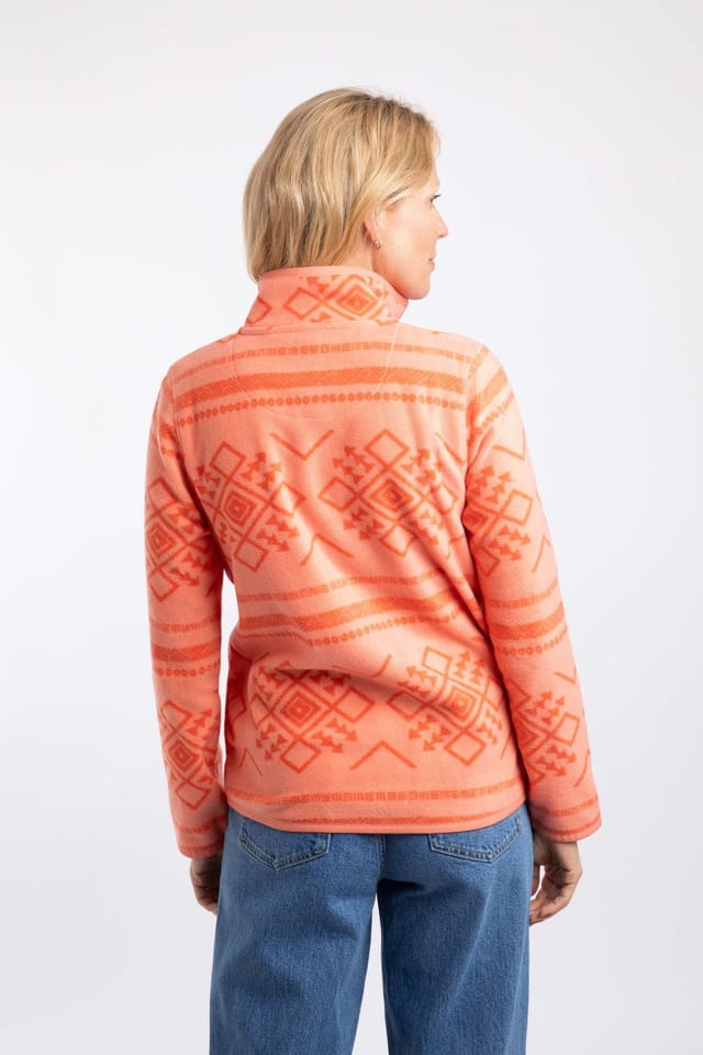 Weird Fish Weird Fish Women's Amy Printed Microfleece in Coral - 3