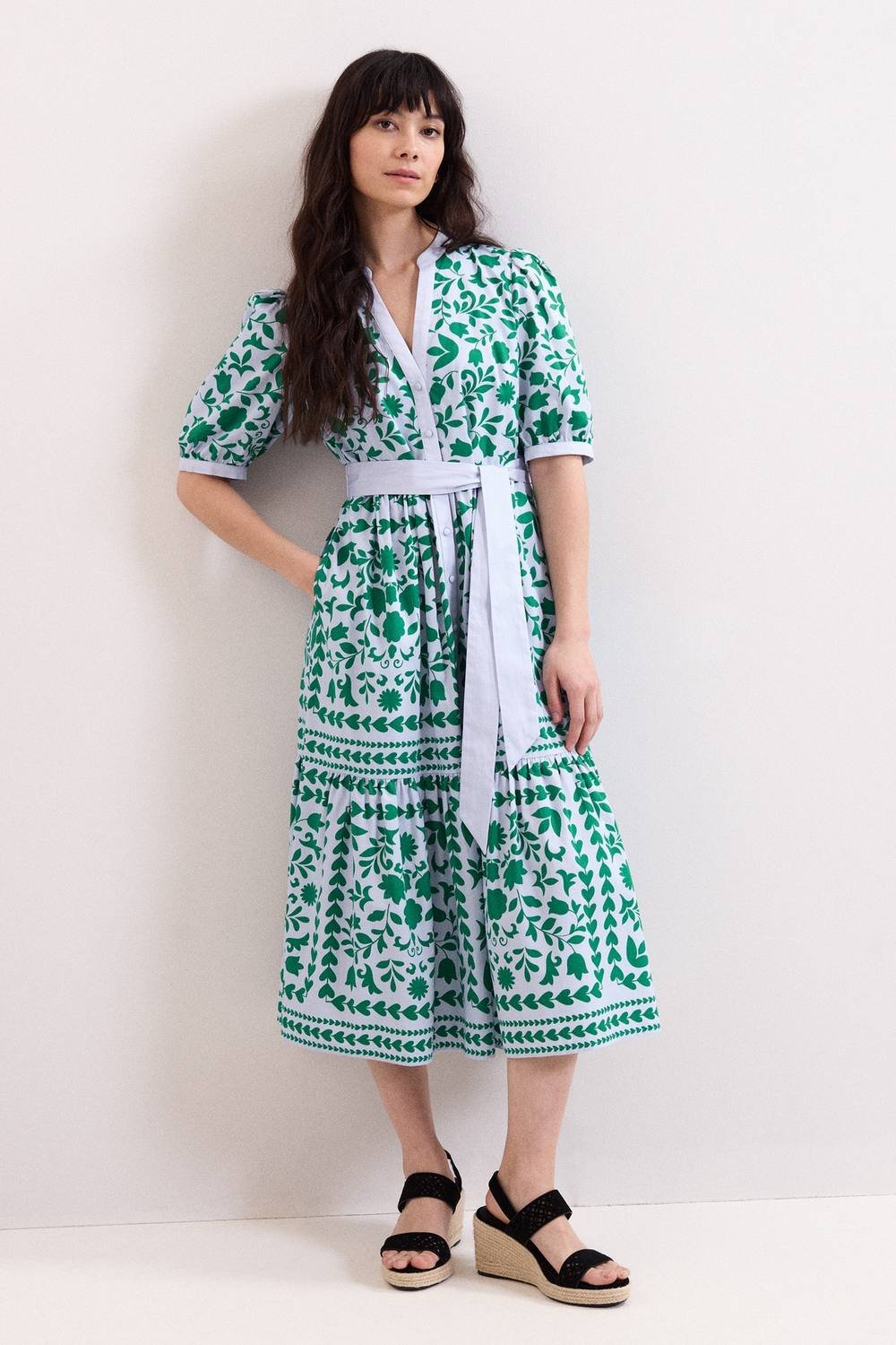 Phase Eight Phase Eight Women's Trinity Printed Midi Dress in Pale Blue - 2