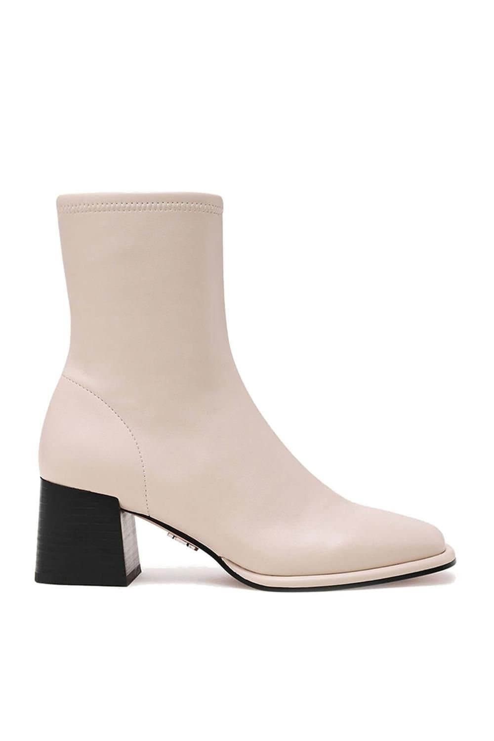 Steve Madden Steve Madden Cream Synthetic Ankle Boots