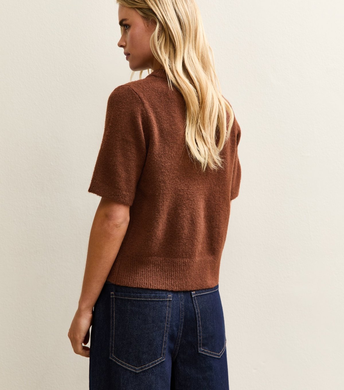 New Look Women's Petite Dark Brown Short Sleeve Top New Look - 4