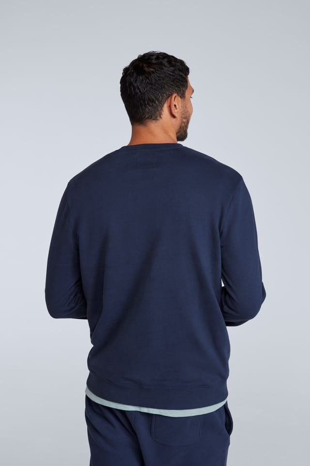 Animal Animal Men's 'Driver' Long Sleeve Soft Cotton Sweatshirt Casual Lightweight Top in Navy - 2