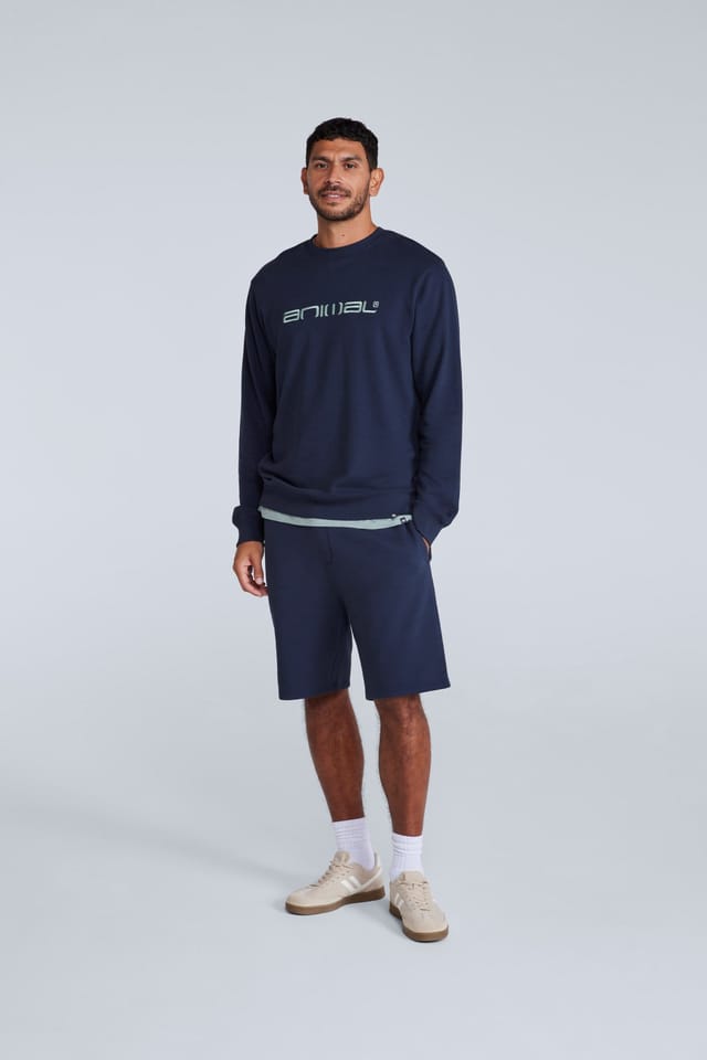 Animal Animal Men's 'Driver' Long Sleeve Soft Cotton Sweatshirt Casual Lightweight Top in Navy - 3