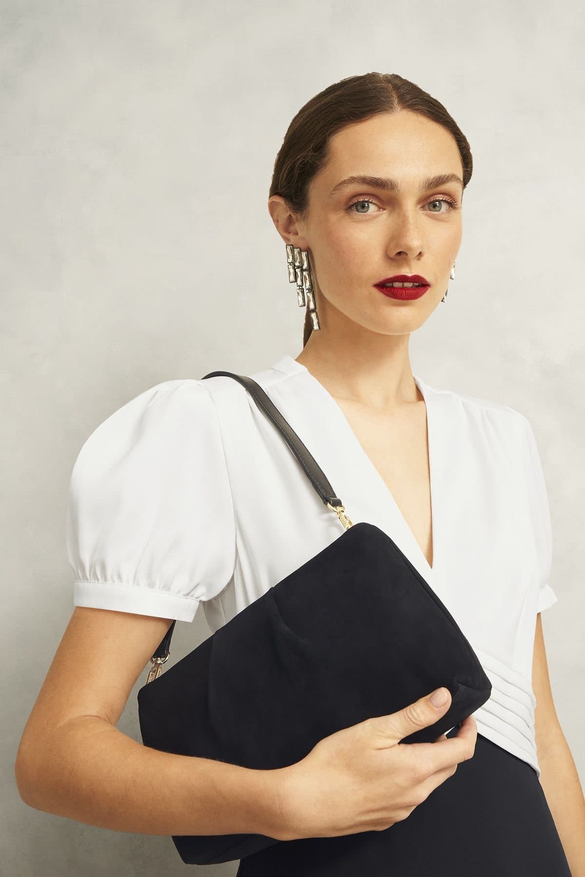 Hobbs London Hobbs London True Black Suede Clutch Bag