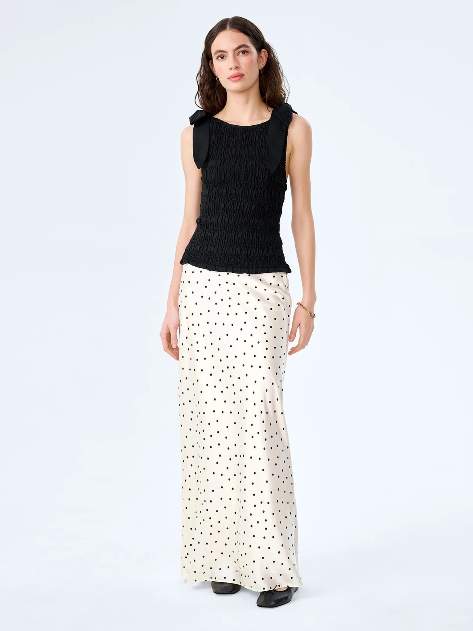 OMNES OMNES Black Mathilde Top with Shirring