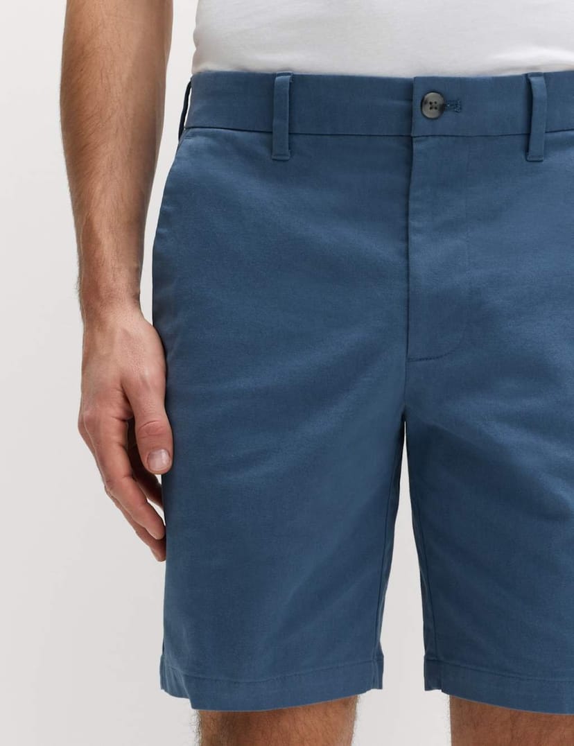 Marks & Spencer M&S Regular Fit Stretch Chino Shorts Mid Blue - 1