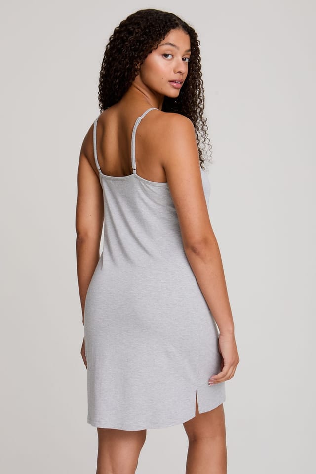 Pretty You London Pretty You London Women's Bamboo Chemise Nightdress in Mid Grey - 3