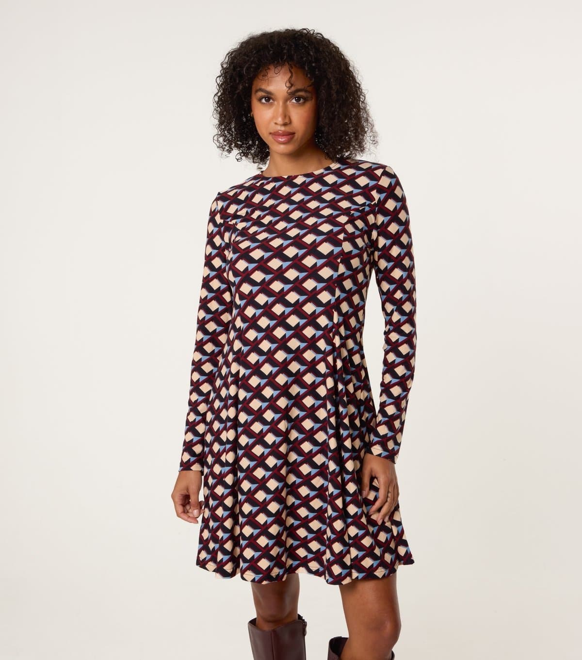 Blue Vanilla Blue Vanilla Multicolour Geometric Print Mini Dress