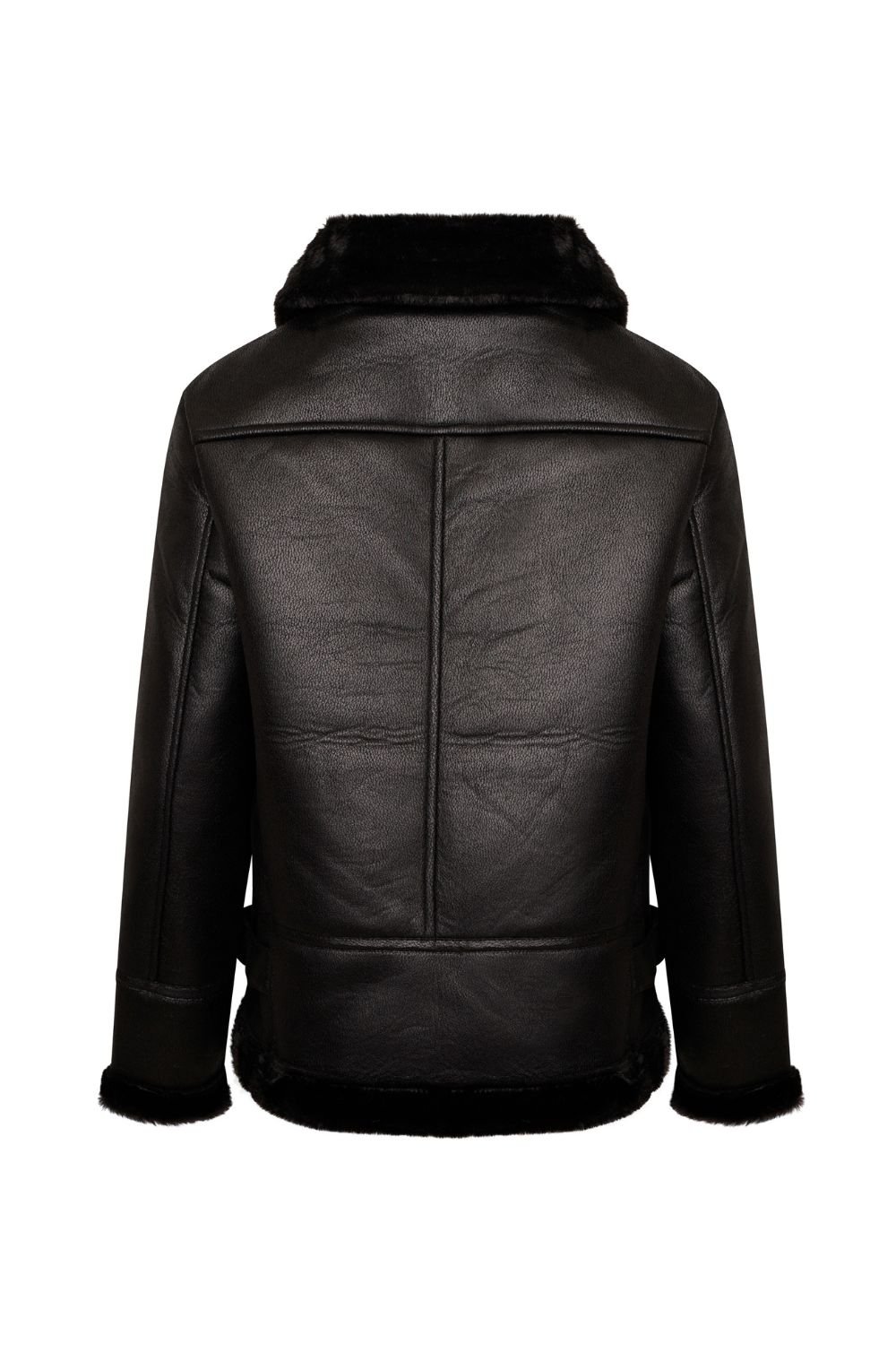 Barneys Originals Barneys Originals Women's Faux Fur Aviator Coat in Black - 4