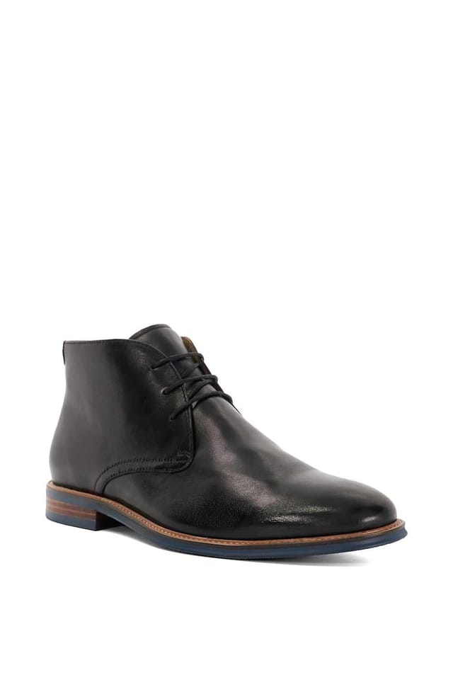 Dune London Dune London Men's Wide Fit 'Millers' Leather Chukka Boots in Black - 2