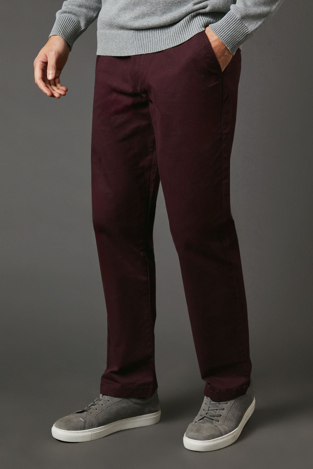 Maine Maine Men's Burgundy Premium Chino Trousers - 2