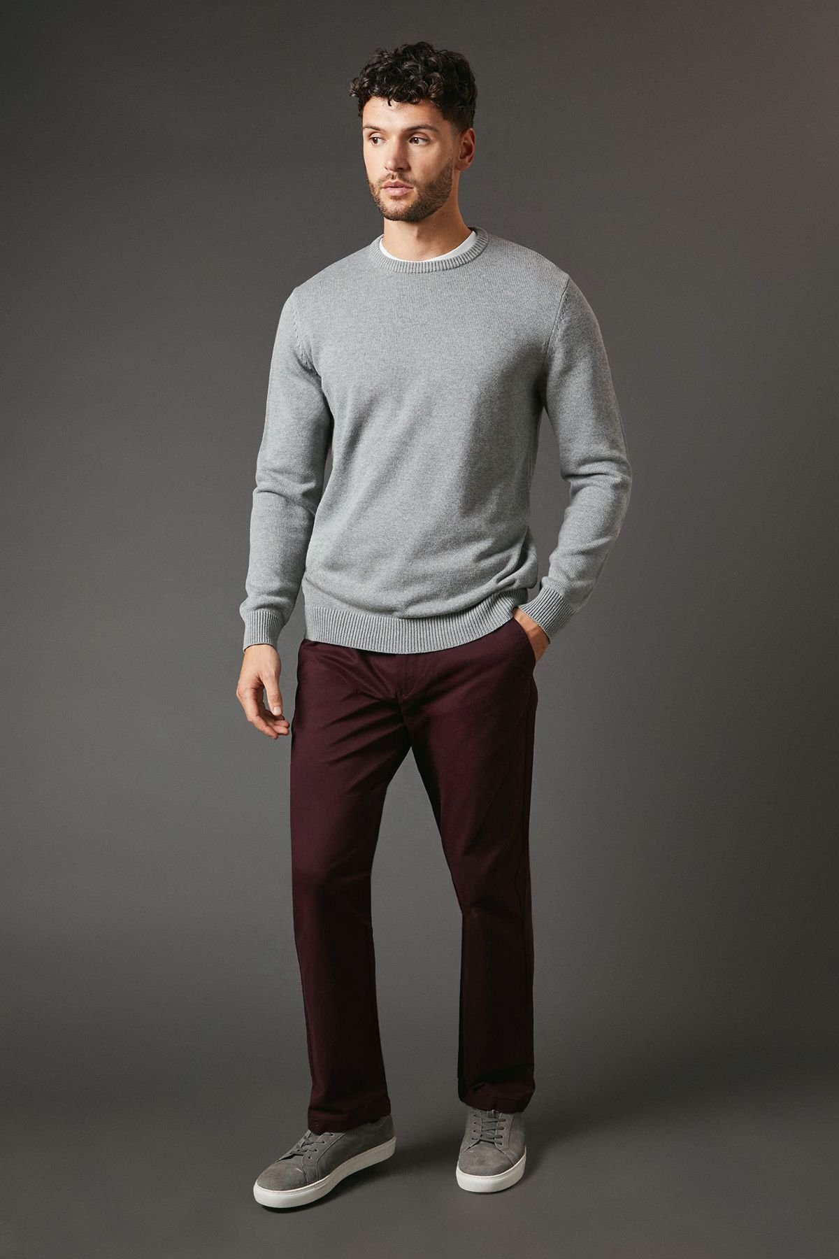 Maine Maine Men's Burgundy Premium Chino Trousers - 4