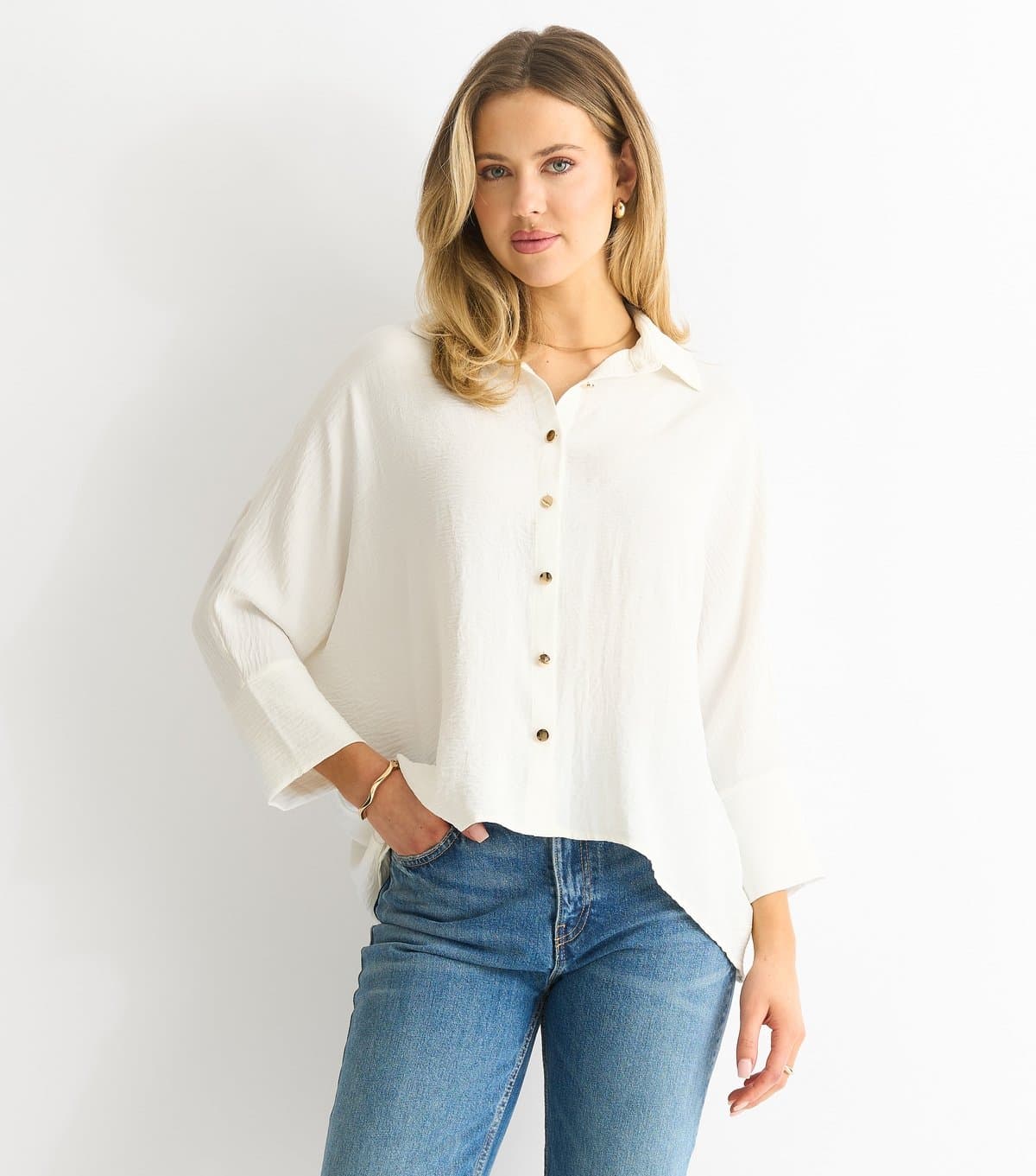 Gini London Women's White Oversized Blouse Gini London New Look