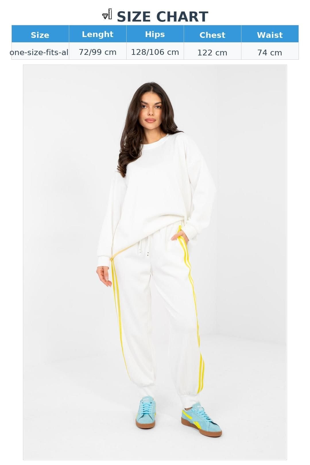 Love Lace Love Lace Women's Stylish Hoodie & Trousers Tracksuit Set in White - 4