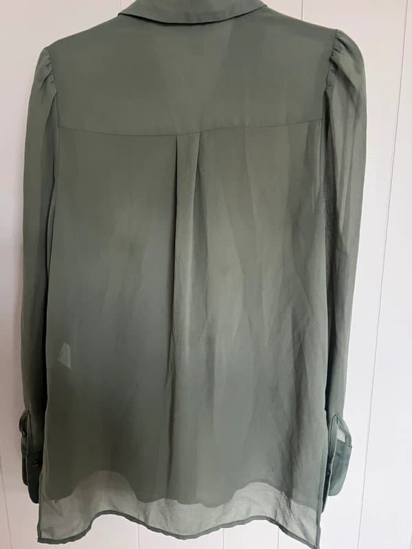 New Look New look ladies khaki green chiffon blouse size 10