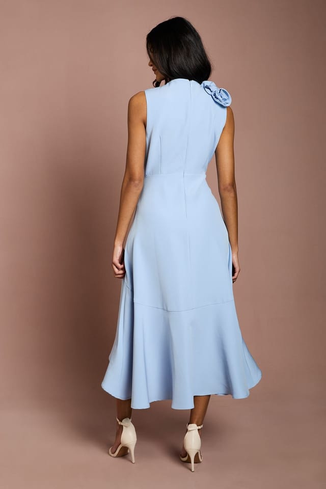 Coast Coast Women's Petite 3D Corsage High Low Dress in Pastel Blue - 3