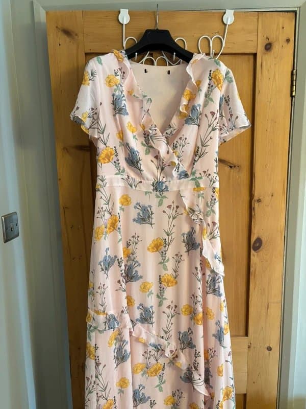 ASOS ASOS Floral Chiffon floor length Wedding Guest Dress UK 12