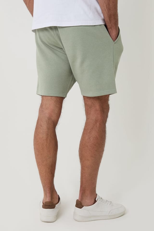 Threadbare threadbare Men's 'Bergamot' Fleece Shorts in Pale Green - 2