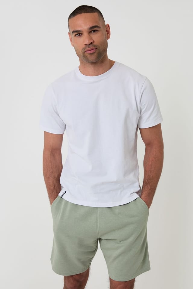 Threadbare threadbare Men's 'Bergamot' Fleece Shorts in Pale Green - 3