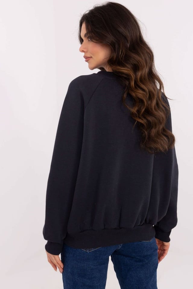Love Lace Love Lace Women's Soft Cotton Logo Patch Casual Sweatshirt in Navy - 3