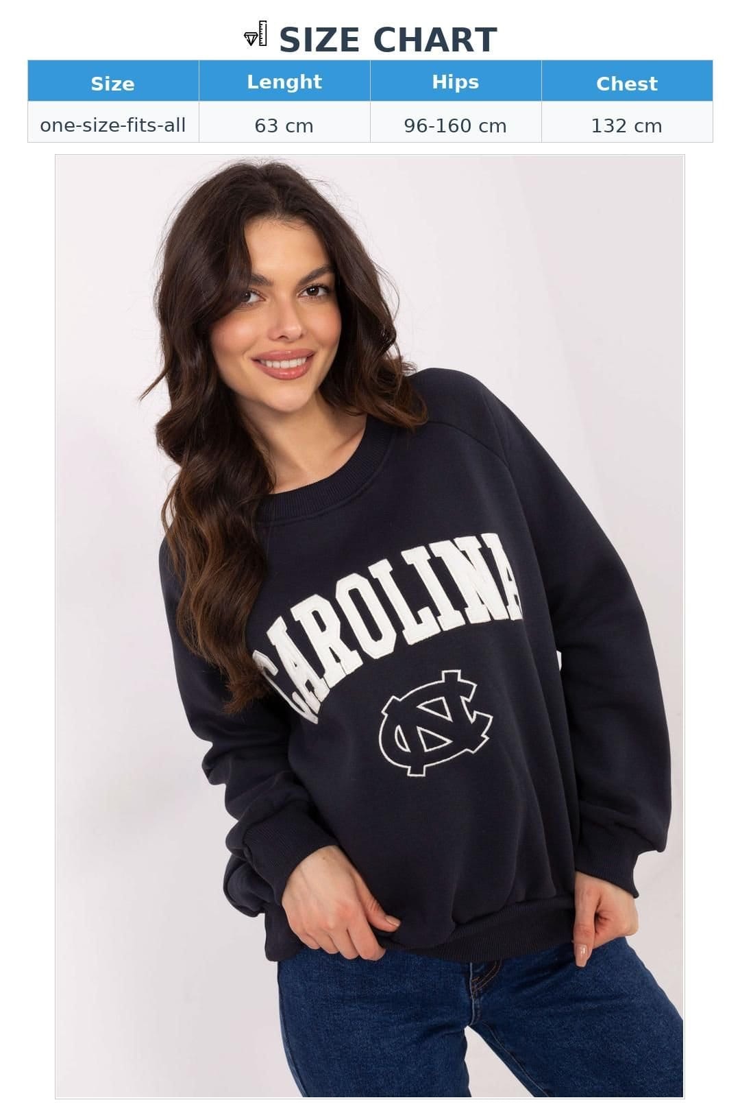 Love Lace Love Lace Women's Soft Cotton Logo Patch Casual Sweatshirt in Navy - 4