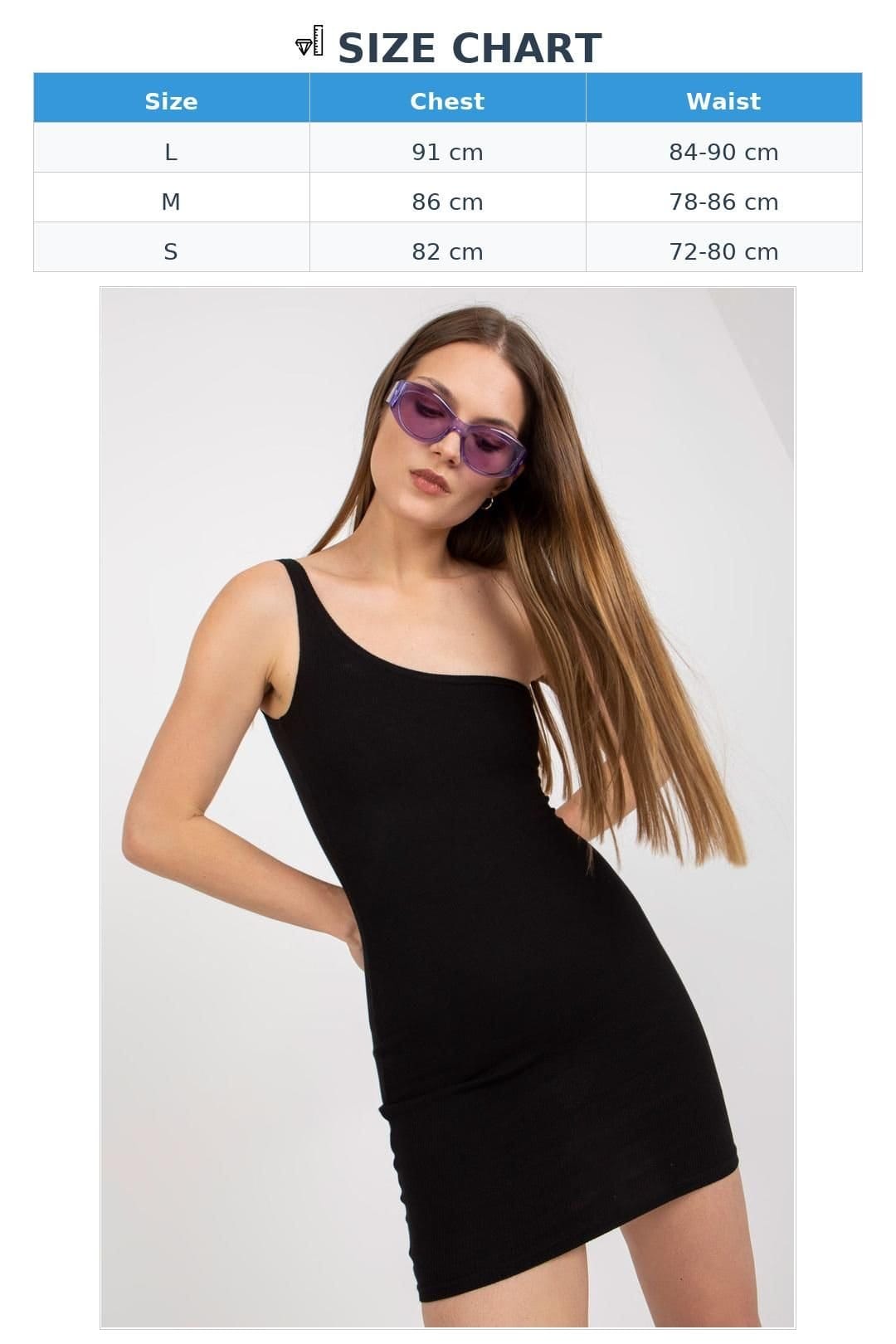Love Lace Love Lace Women's Summer One Shoulder Ribbed Overhead Dress Style 168135 in Black - 4