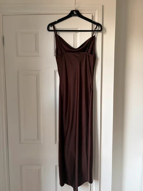 New Look Brown satin midi dress