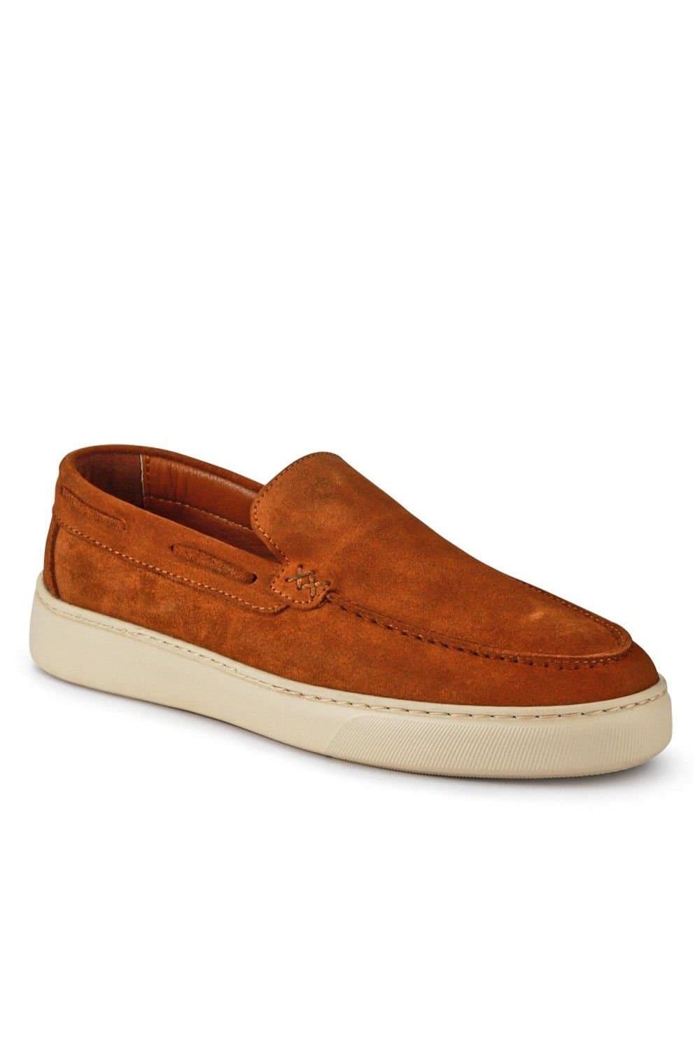 Pavers Pavers Tan Leather Slip-On Shoes for Men