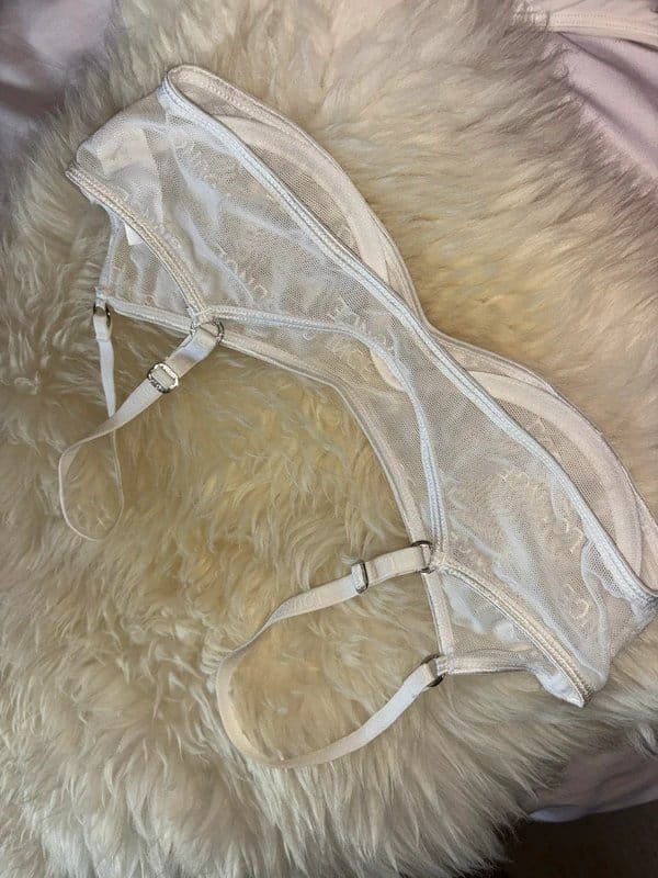 Lounge White Mesh Bralette Size S