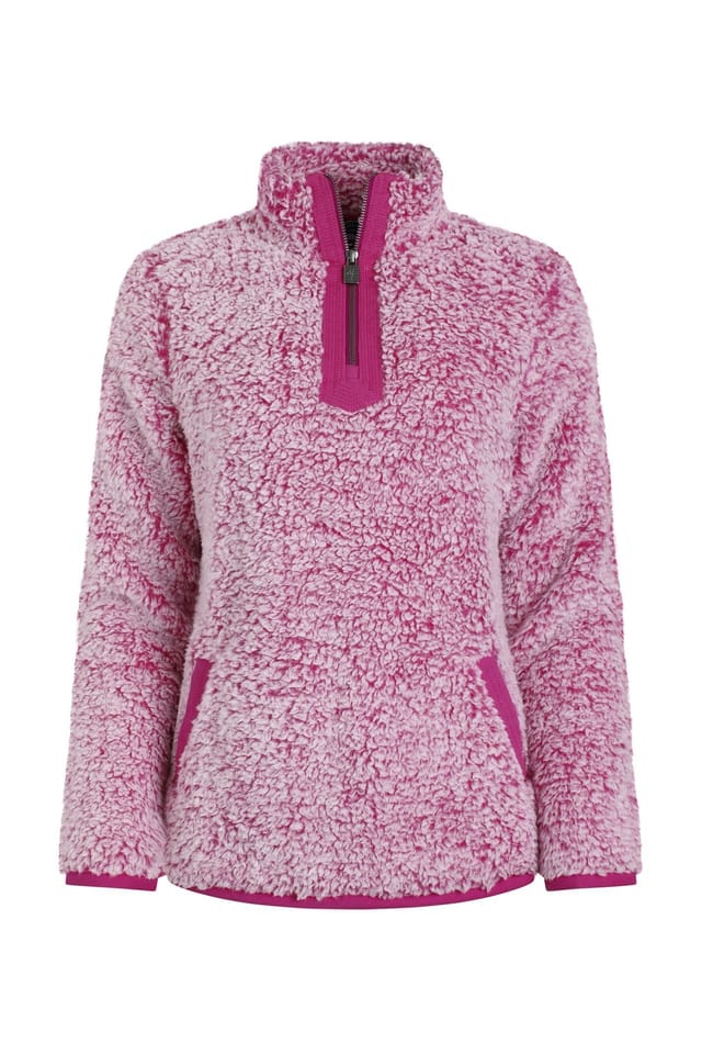 Weird Fish Weird Fish Women's Pipper Cosy 1/4 Zip Fleece in Raspberry - 2