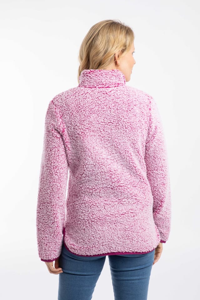 Weird Fish Weird Fish Women's Pipper Cosy 1/4 Zip Fleece in Raspberry - 3
