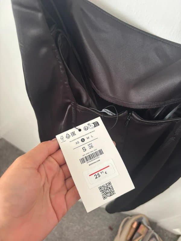 Bershka Black body-con satin bershka mini dress