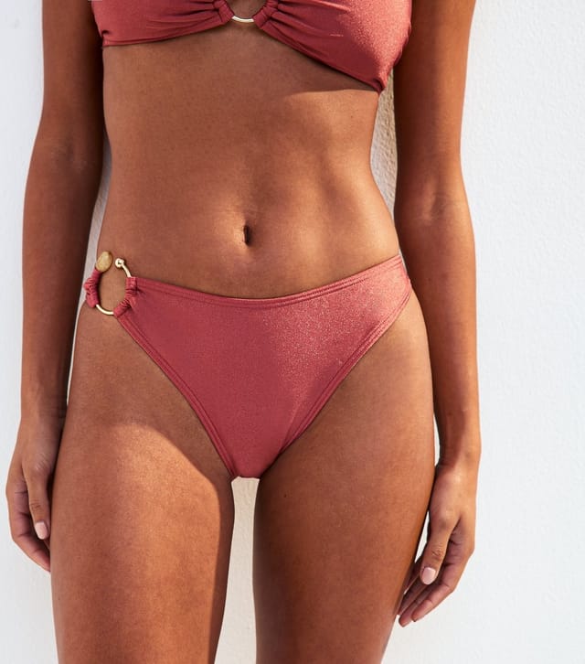 New Look Women's Dark Pink High Cut Hipster Bikini Briefs New Look - 2