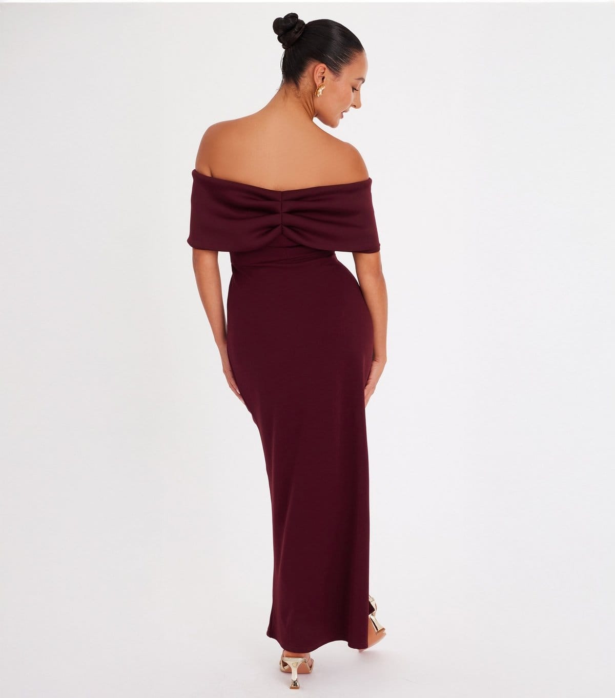 Quiz Women's Petite Burgundy Wrap Maxi Dress Quiz New Look - 4